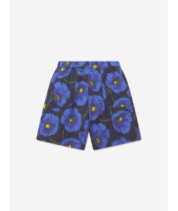 KENZO Boys Flower Print Bermuda Shorts in Navy Voir les baskets