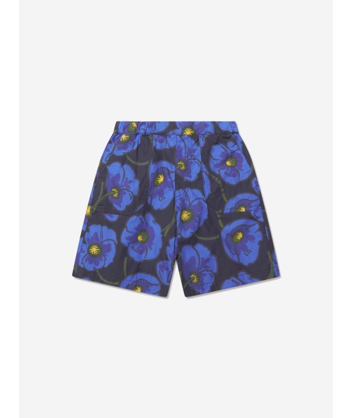 KENZO Boys Flower Print Bermuda Shorts in Navy Voir les baskets