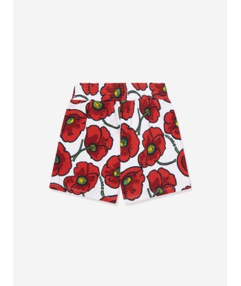 KENZO Girls Poppy Print Shorts in Cream 2023