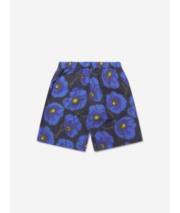 KENZO Boys Flower Print Bermuda Shorts in Navy Voir les baskets