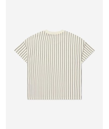 KENZO Boys Striped Flower Print T-Shirt in Cream d'Europe débarque