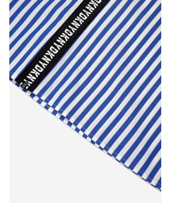 DKNY Girls Striped Shirt Dress in Blue soldes