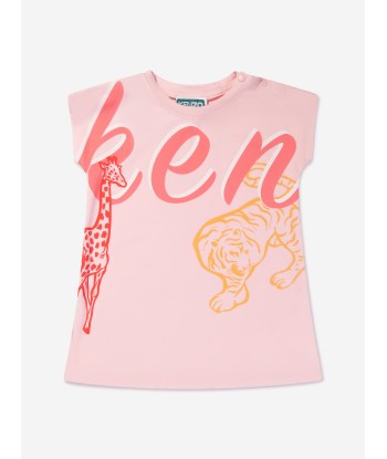 KENZO Baby Girls Organic Cotton Logo Dress in Pink Les êtres humains sont 