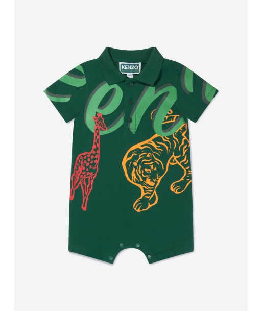 KENZO Baby Boys Multi Iconic Romper in Green rembourrage situé sous