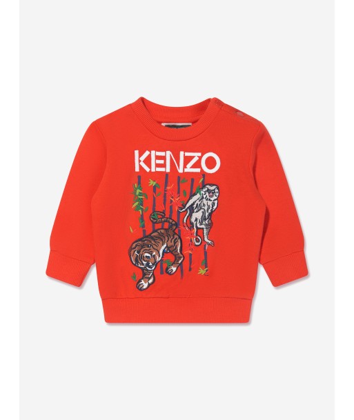 KENZO Baby Boys Bamboo Sweatshirt in Red livraison et retour toujours gratuits