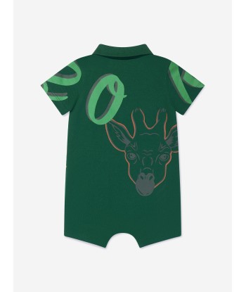 KENZO Baby Boys Multi Iconic Romper in Green rembourrage situé sous