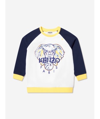 KENZO Baby Boys Elephant Sweatshirt in White Par le système avancé 