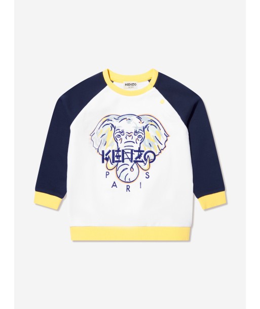 KENZO Baby Boys Elephant Sweatshirt in White Par le système avancé 