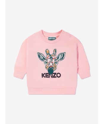 KENZO Baby Girls Giraffe Sweatshirt in Pink Paris Déstockage Promo