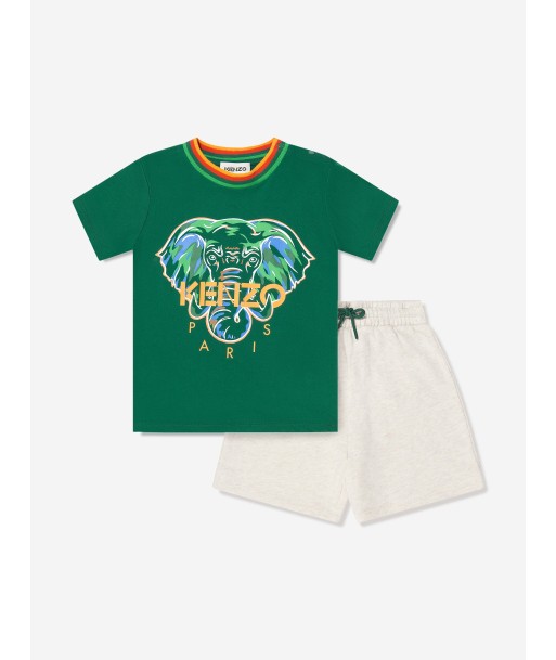 KENZO Baby Boys T-Shirt And Shorts Set in Green Profitez des Offres !