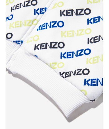 KENZO Baby Boys Logo Zip Up Sweatshirt in White 50-70% off 