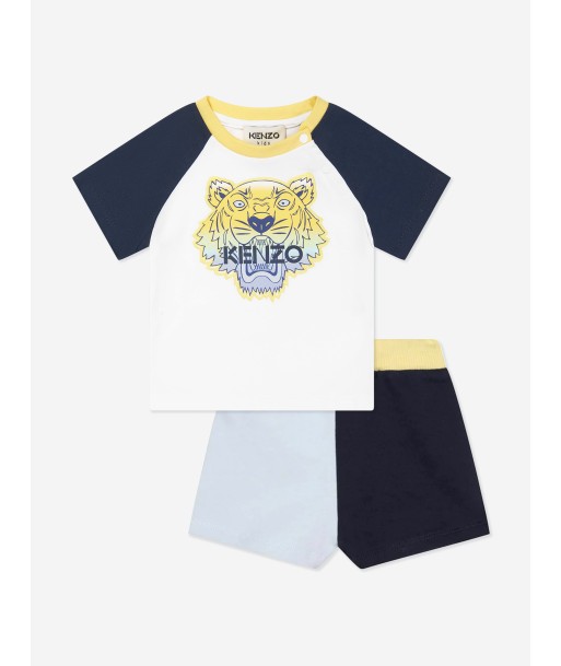 KENZO Baby Boys Organic Cotton Shorts Set in White Comparez plus de prix