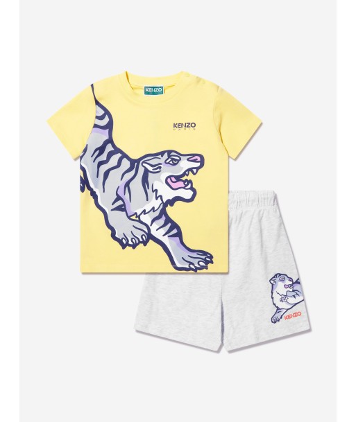 KENZO Baby Boys Organic Cotton Shorts Set in Grey prix pour 