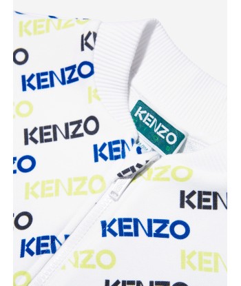 KENZO Baby Boys Logo Zip Up Sweatshirt in White 50-70% off 