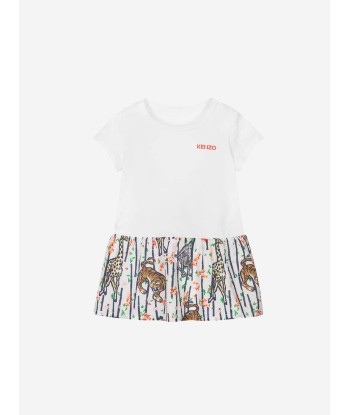 KENZO Baby Girls Organic Cotton Hoodie And Dress Set in White 2 - 3 jours ouvrés.