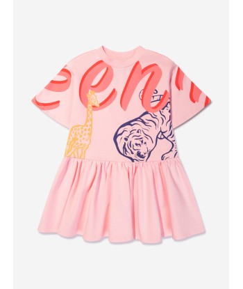 KENZO Girls Multi Iconic T-Shirt Dress in Pink Paris Déstockage Promo