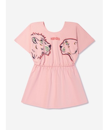 KENZO Girls Organic Cotton T-Shirt Dress in Pink prix pour 