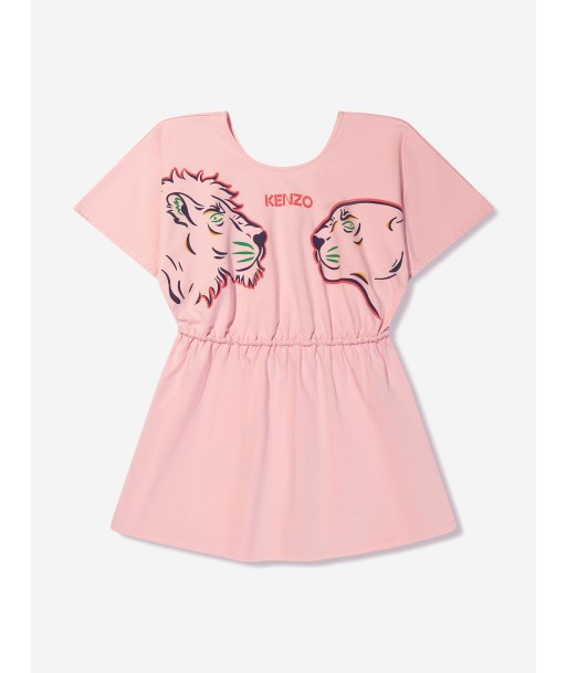 KENZO Girls Organic Cotton T-Shirt Dress in Pink prix pour 