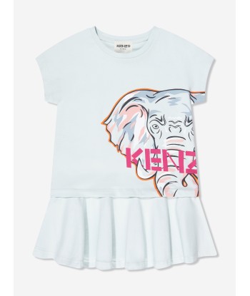 KENZO Girls Organic Cotton Elephant Dress in Blue sélection de produits