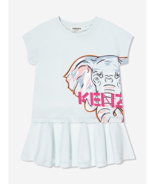 KENZO Girls Organic Cotton Elephant Dress in Blue sélection de produits