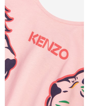 KENZO Girls Organic Cotton T-Shirt Dress in Pink prix pour 