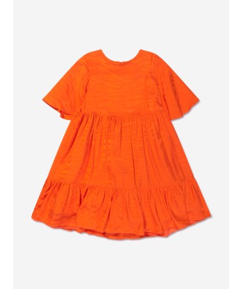 KENZO Girls Tiger Stripe Tiered Dress in Orange Comment ça marche