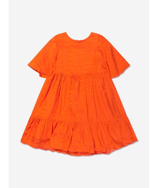 KENZO Girls Tiger Stripe Tiered Dress in Orange Comment ça marche