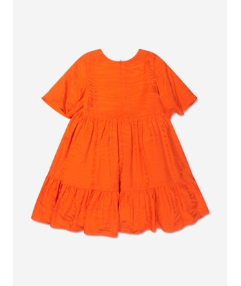 KENZO Girls Tiger Stripe Tiered Dress in Orange Comment ça marche