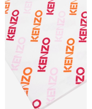 KENZO Girls Logo Print Polo Dress in White ouvre sa boutique