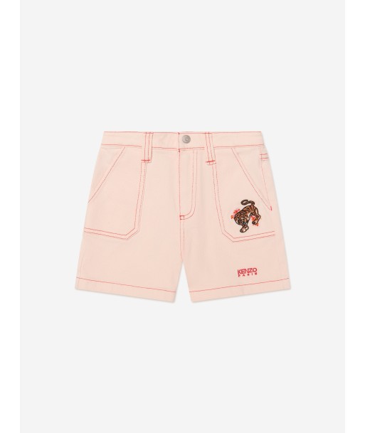 KENZO Girls Tiger Shorts in Pink destockage