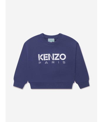 KENZO Girls Logo Sweatshirt in Blue en ligne