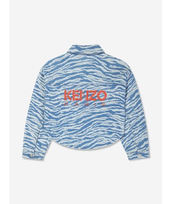 KENZO Girls Tiger Stripe Denim Shirt in Blue 50% de réduction en Octobre 2024