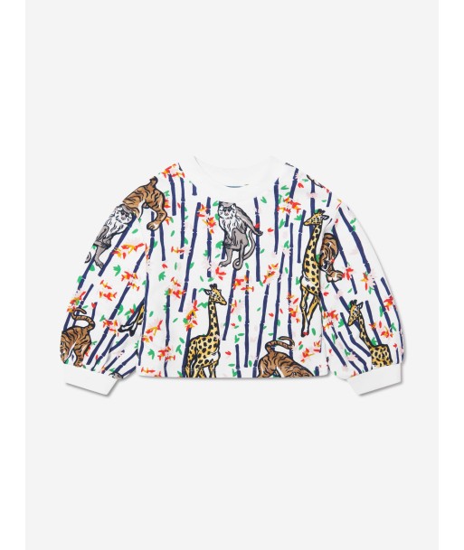 KENZO Girls Bamboo Jungle Sweatshirt in White votre