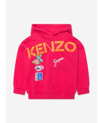 KENZO Girls Logo Print Hoodie in Pink online