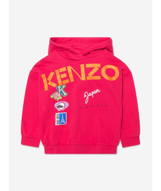 KENZO Girls Logo Print Hoodie in Pink online