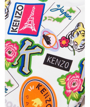 KENZO Girls Badge Print Sweatshirt in White 50% de réduction en Octobre 2024