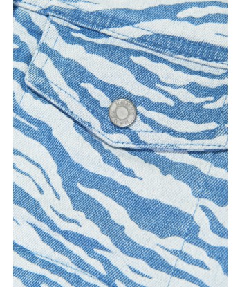 KENZO Girls Tiger Stripe Denim Shirt in Blue 50% de réduction en Octobre 2024