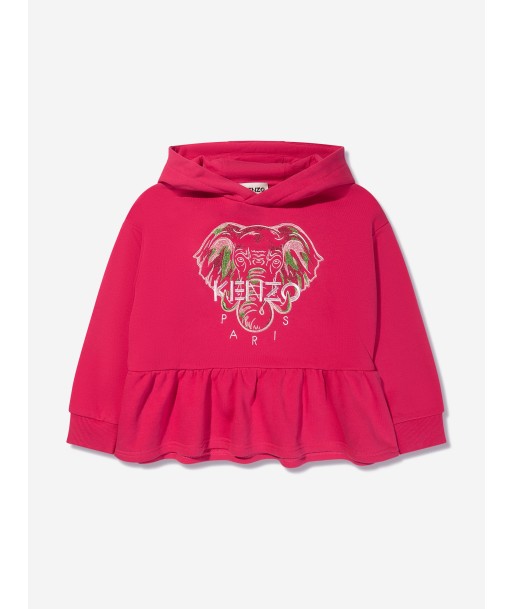 KENZO Girls Elephant Hooded Sweatshirt in Pink à prix réduit toute l'année