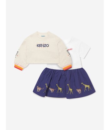 KENZO Girls Dress And Sweatshirt Set in Blue Comparez plus de prix