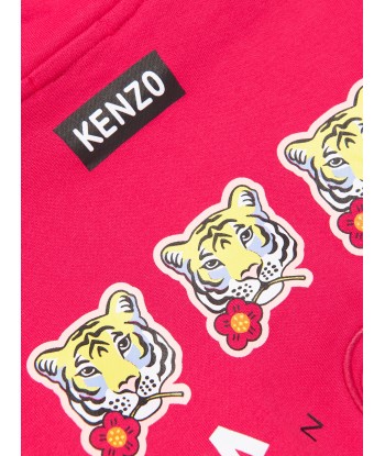 KENZO Girls Logo Print Hoodie in Pink online