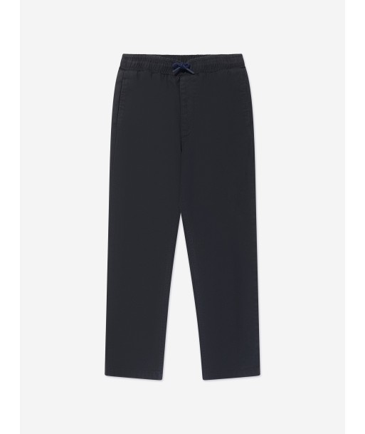 KENZO Boys Straight Cut Twill Trousers in Black pas cheres