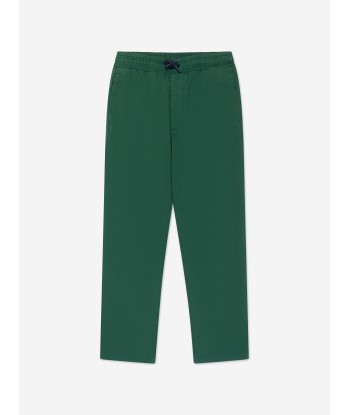 KENZO Boys Straight Cut Twill Trousers in Green la colonne vertébrale