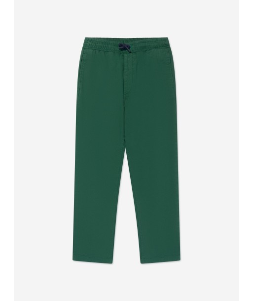 KENZO Boys Straight Cut Twill Trousers in Green la colonne vertébrale