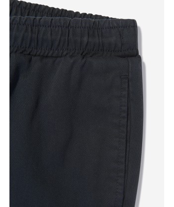 KENZO Boys Straight Cut Twill Trousers in Black pas cheres