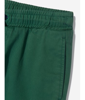 KENZO Boys Straight Cut Twill Trousers in Green la colonne vertébrale