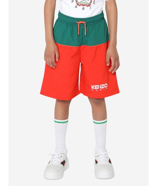 KENZO Boys Bicolour Bermuda Shorts in Red Fin de série