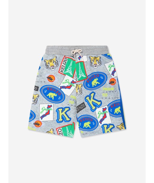 KENZO Boys Badge Print Bermuda Shorts in Grey vous aussi creer 