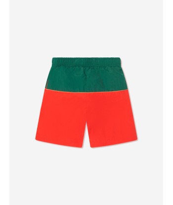 KENZO Boys Bicolour Bermuda Shorts in Red Fin de série