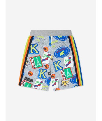 KENZO Boys Badge Print Bermuda Shorts in Grey vous aussi creer 