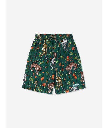 KENZO Boys Bamboo Jungle Swim Shorts in Green Par le système avancé 